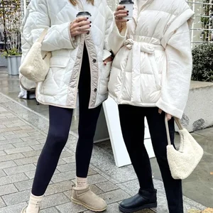 Female Winter Leggings With Wool Thrilled Thin Slim Thermal Thermal Velt Gray Casual Beige Hot Beige With Ribs Leggings for Woman 6 Main Sales Beige Pants - №4