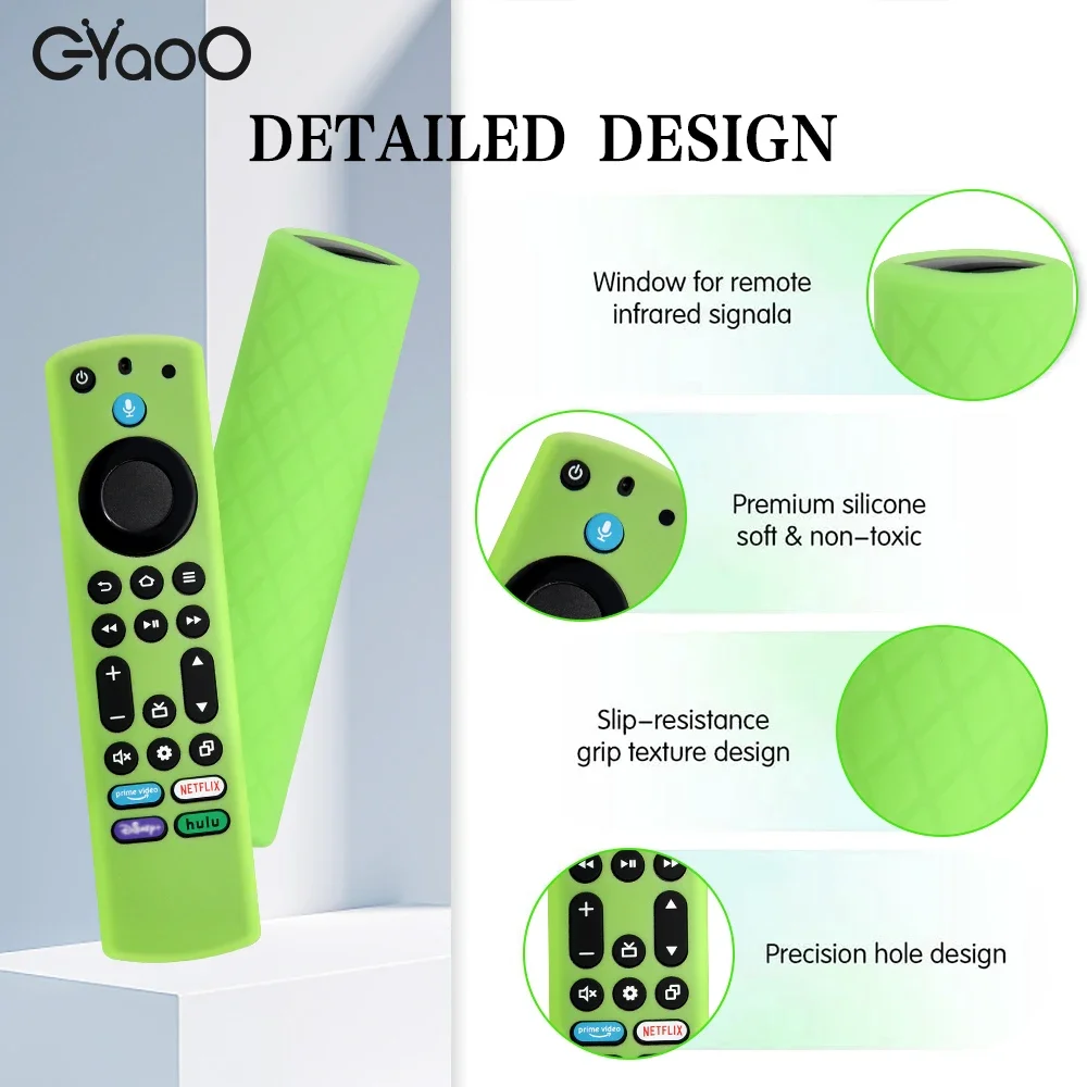 Housse de télécommande en Silicone pour Fire TV Stick 4K Max 2e génération Fire TV Omni Series, avec lanière qui brille dans la nuit