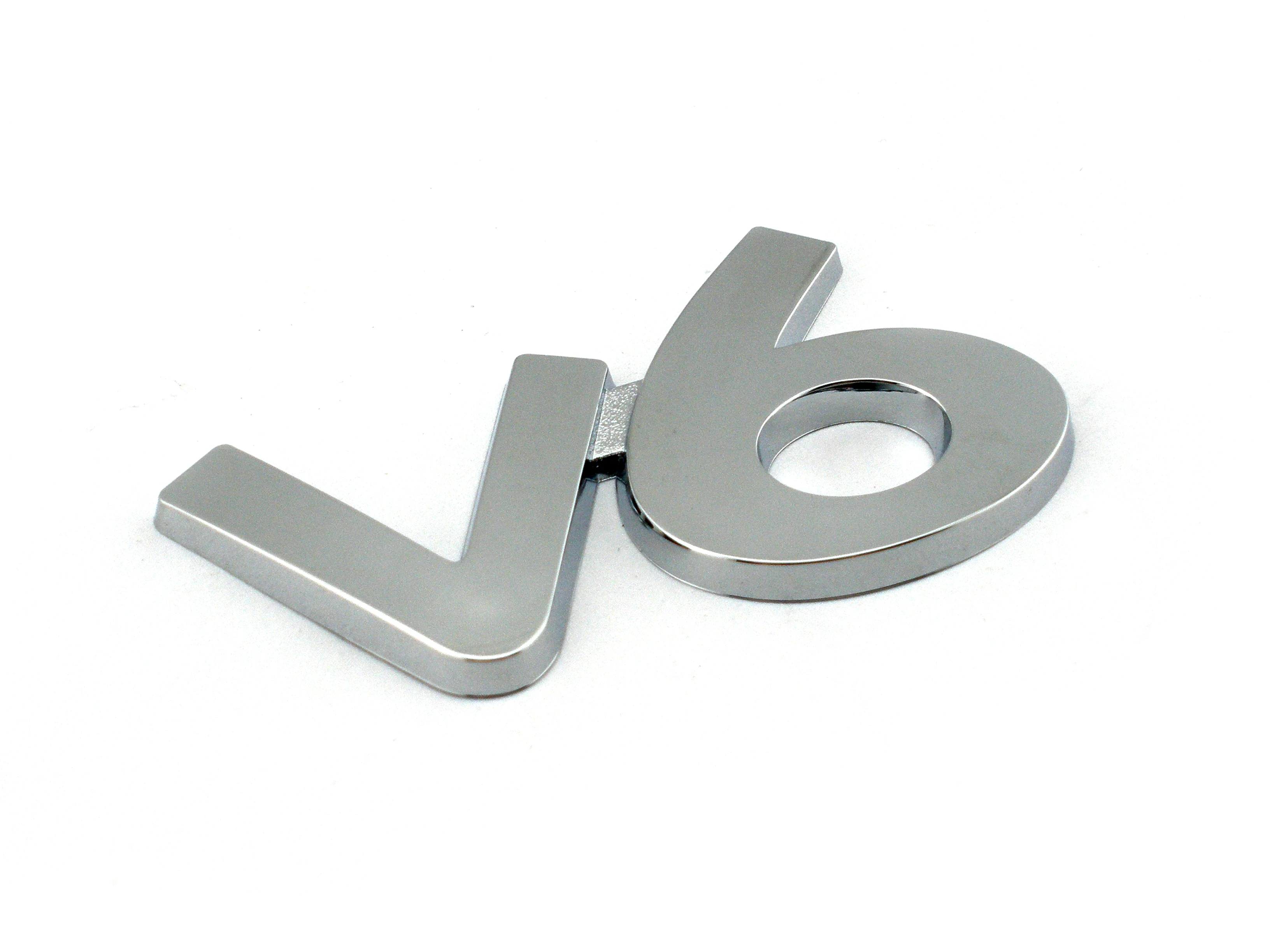 

3D V6 chrome auto emblem badge car sticker for VW Audi Benz BMW Toyota Infiniti Volvo Jaguar Cadillac