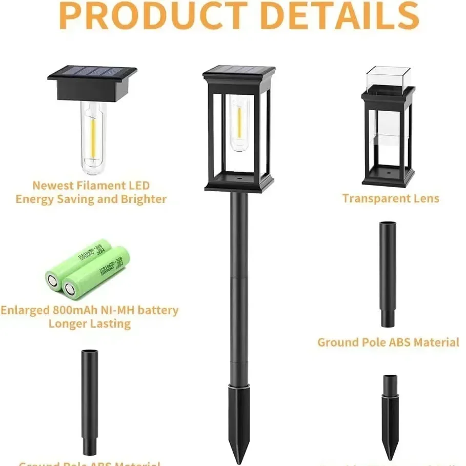 Solar Pathway Lights Outdoor Solar Powered Garden Lights for Walkway Yard Backyard Lawn Patio Landscape Lighting Decoration view 3