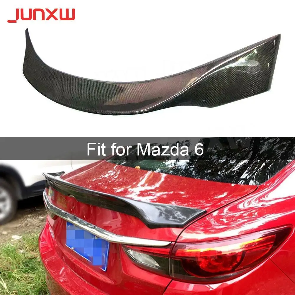 For Mazda 6 Atenza Spoiler 2015 2016 2017 2018 Rear Spoiler Carbon Fiber Trunk Spoiler FRP Boot Trim Cover Car Styling Lip Wings