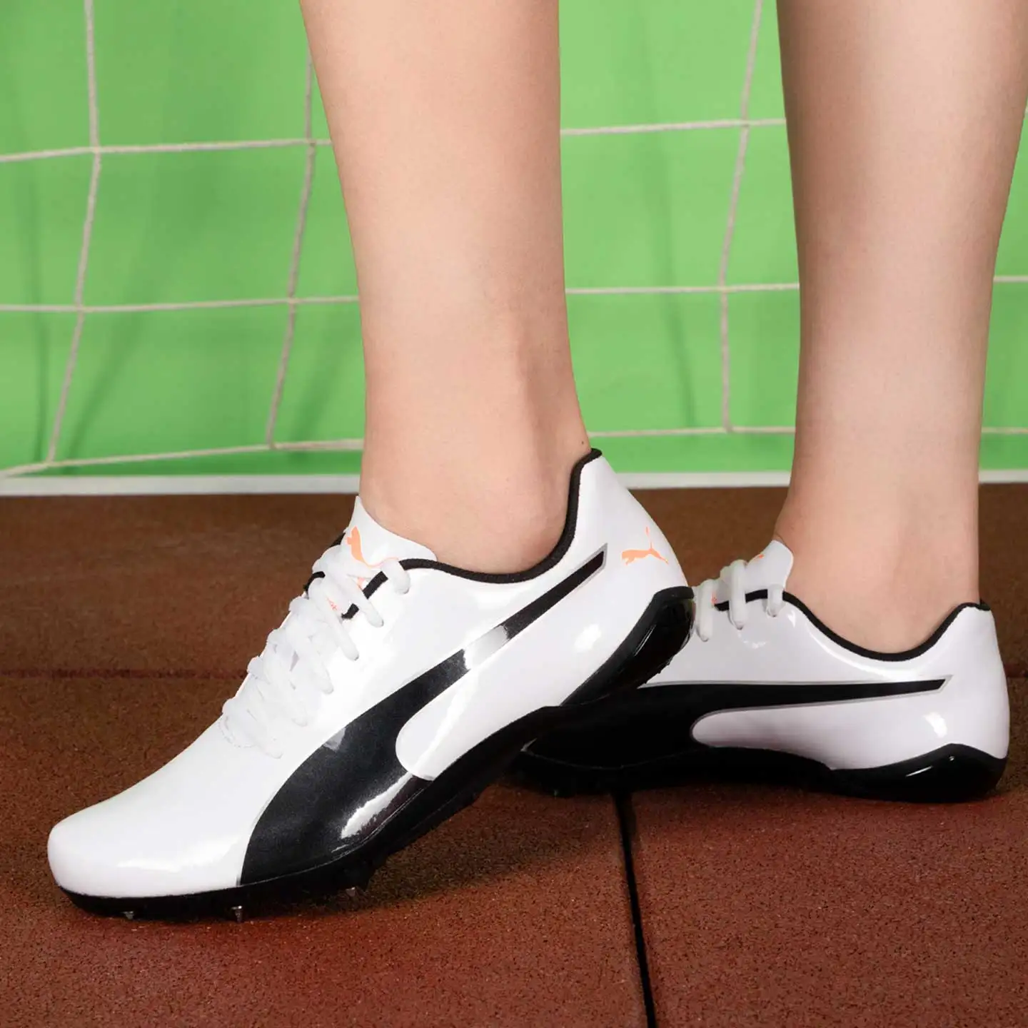 Puma Speed Track Spikes 194934-01 White Black Racing Running Shoes 8 Studs Professional