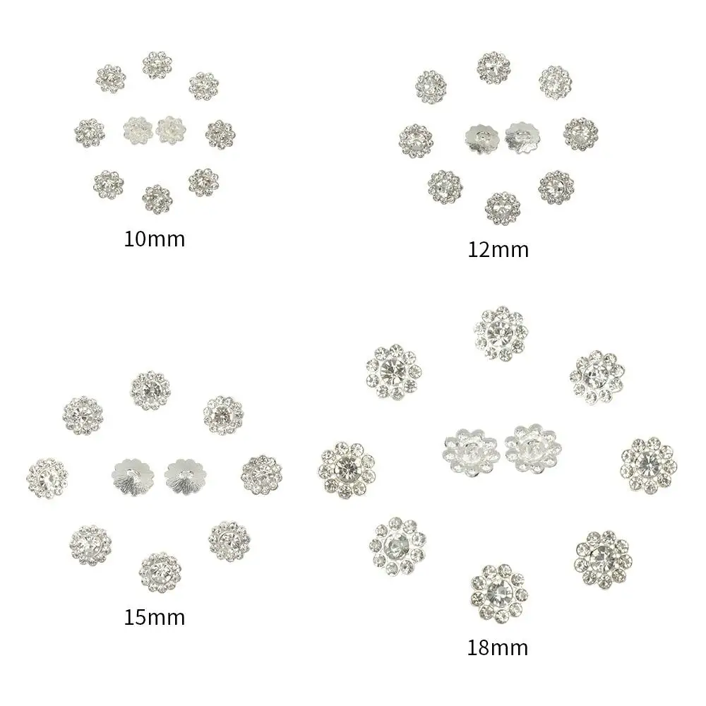 10Pcs/Set Metal Rhinestone Buttons Shirt Sewn Buttons DIY Craft Scrapbook Decoration Accessories