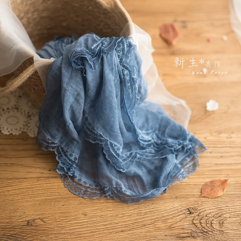 180x95cm Newborn Photography Props Wrap Accessories Soft Lace Cotton Yarn Blanket Baby Girl Newborn Photo Flokati Posing Prop