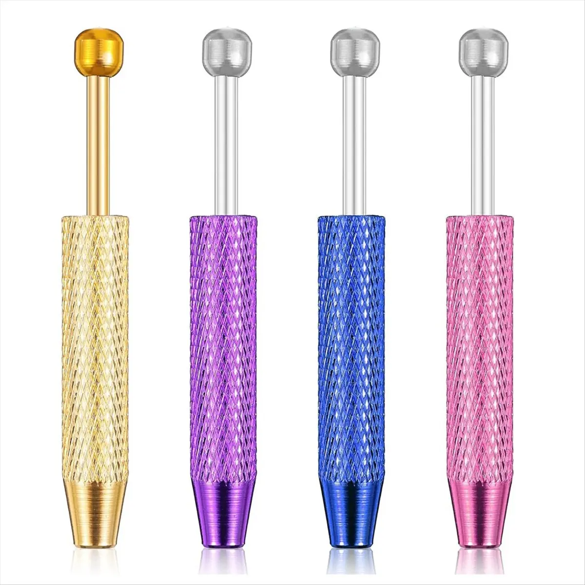 ABNH 4 Pcs Jewelry Grabber Tool 4-Claw Stainless Steel Mini Grabber Pen for Small Parts Pickup, Piercing Holder Tool