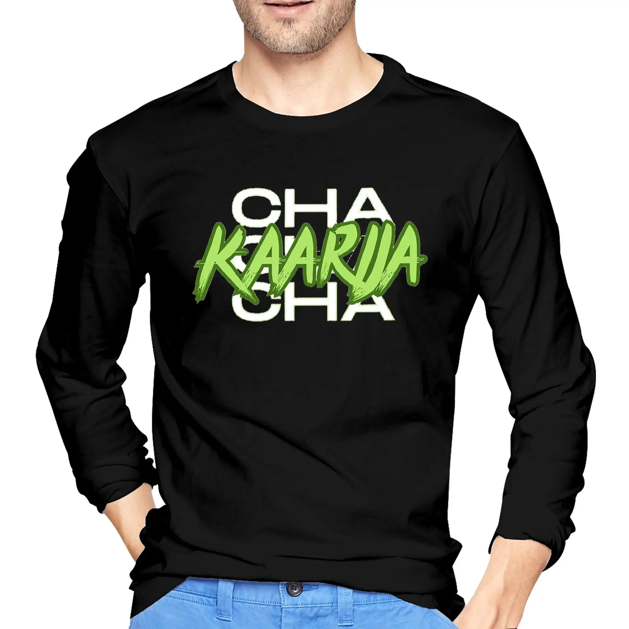 

Kaarija Men's Long Sleeved T-shirt Breathable Round Neck T shirts Spring and Autumn Men tops