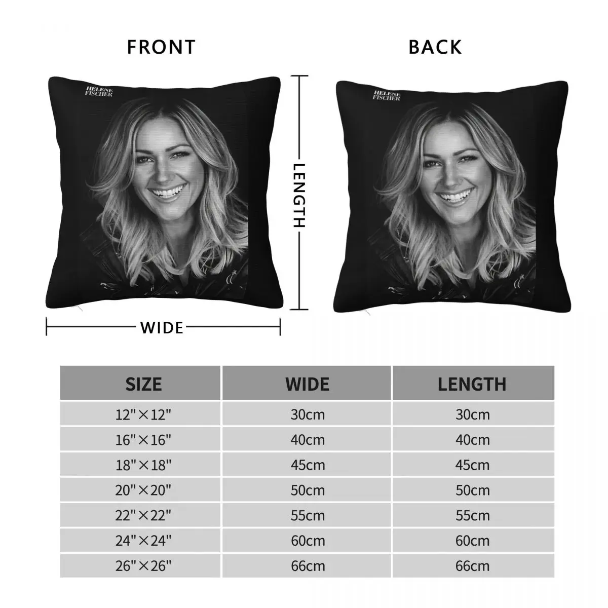 Helene Fischer Pillowcase Polyester Linen Velvet Creative Zip Decor Throw Pillow Case Bed Cushion Cover