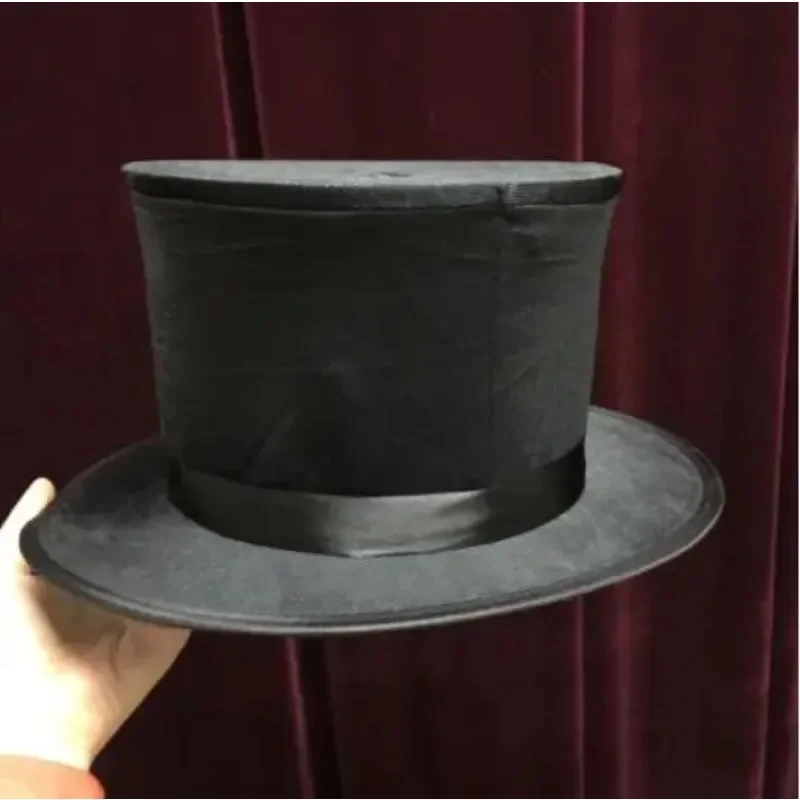 Top Hat (Regular) for Cane to Table - Aluminum Magic Tricks Stage Illusions Accessories Gimmick Prop Magic Hat With Hole Comedy