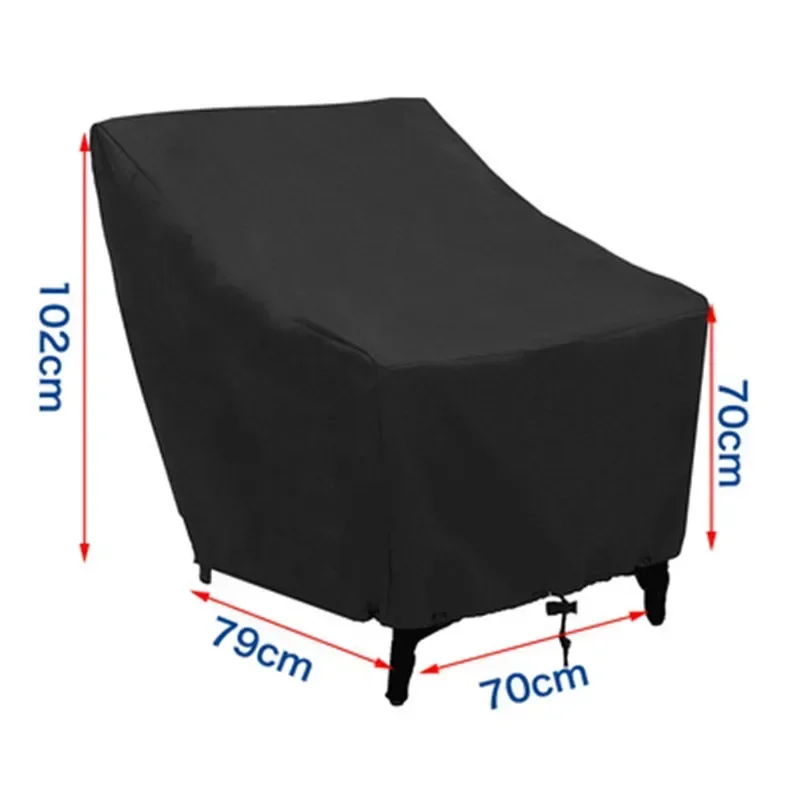 Patio Furniture Cover Outdoor Yard Garden Chair Sofa Waterproof Dust Cover Sun Protection Oxford Cloth Foldable Drawstring Table