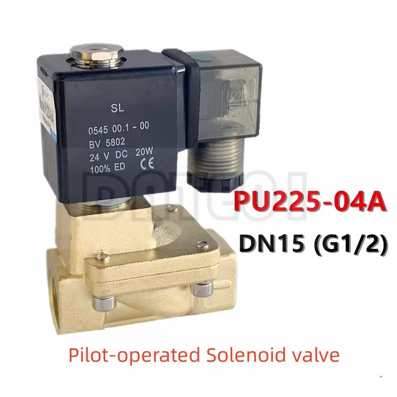 

High pressure solenoid valve PU225-04A SLP-15 G1/2" DN15 Pilot operated solenoid valve DC24V AC220V 1.0Mpa