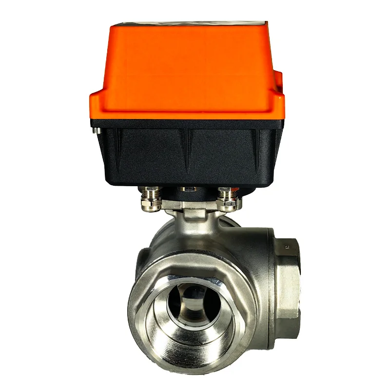วาล์วบอลมอเตอร์อัจฉริยะ 3 ทาง ควบคุมการไหลตามอัตราส่วนอุณหภูมิ 24V RS485 วาล์วน้ำแบบรีโมท รองรับการปรับแต่ง OEM
