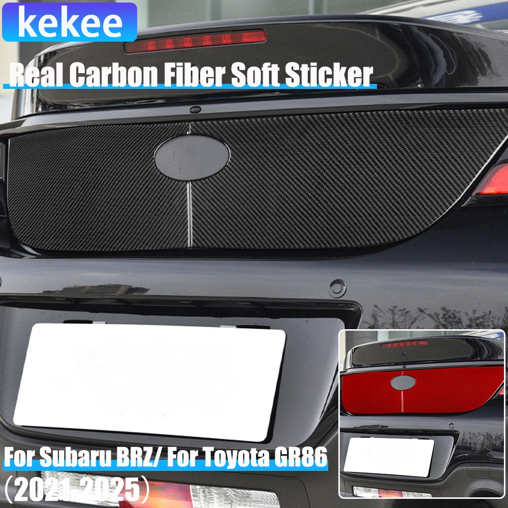 

Автомобильные аксессуары из настоящего углеродного волокна, декоративная крышка багажника, мягкая наклейка для Subaru BRZ/для Toyota GR86 2021 2022 2023 2024 2025