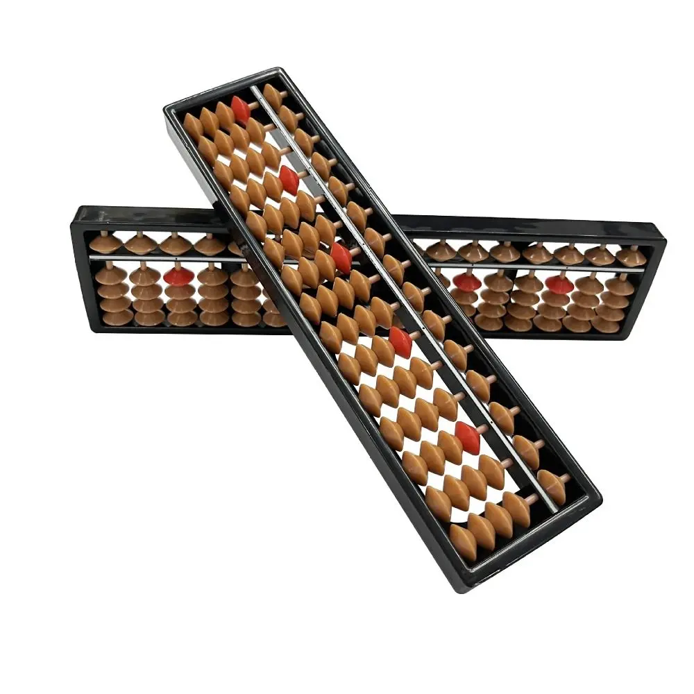 New Plastic Standard Abacus 7/9/11/13/15/17 Digit Brown Bead Soroban Calculator Counting Abacus Mathematics Beginners