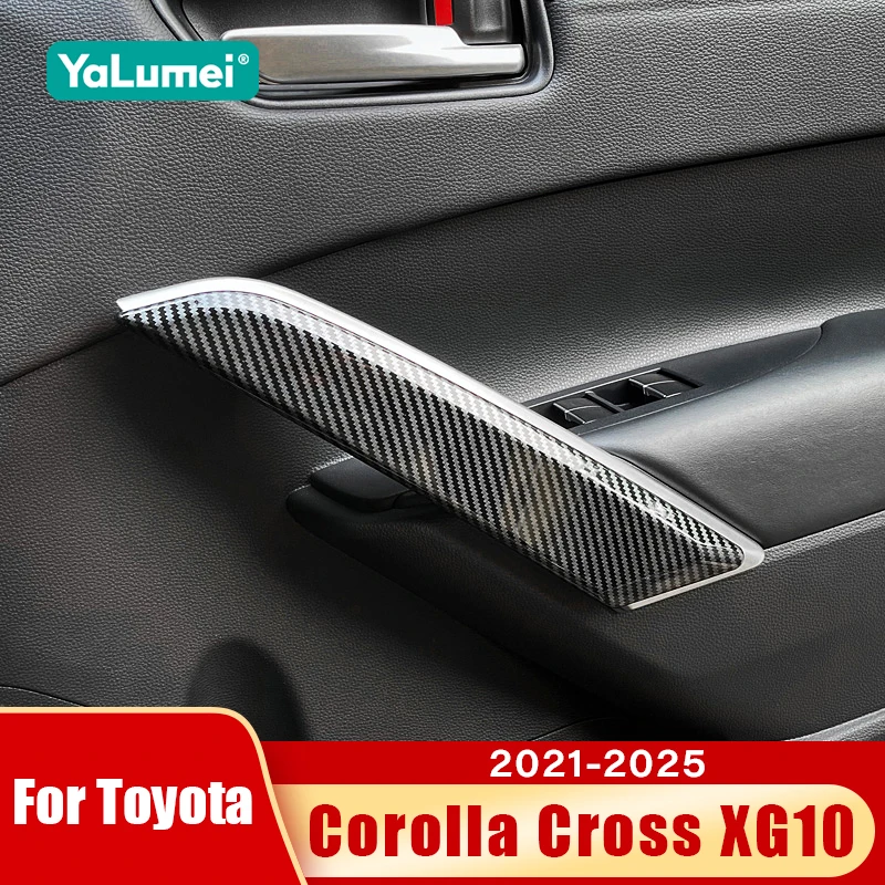 

For Toyota Corolla Cross XG10 2021 2022 2023 2024 2025 Hybrid Car Front Door Side Inner Armrest Decoration Cover Accessories