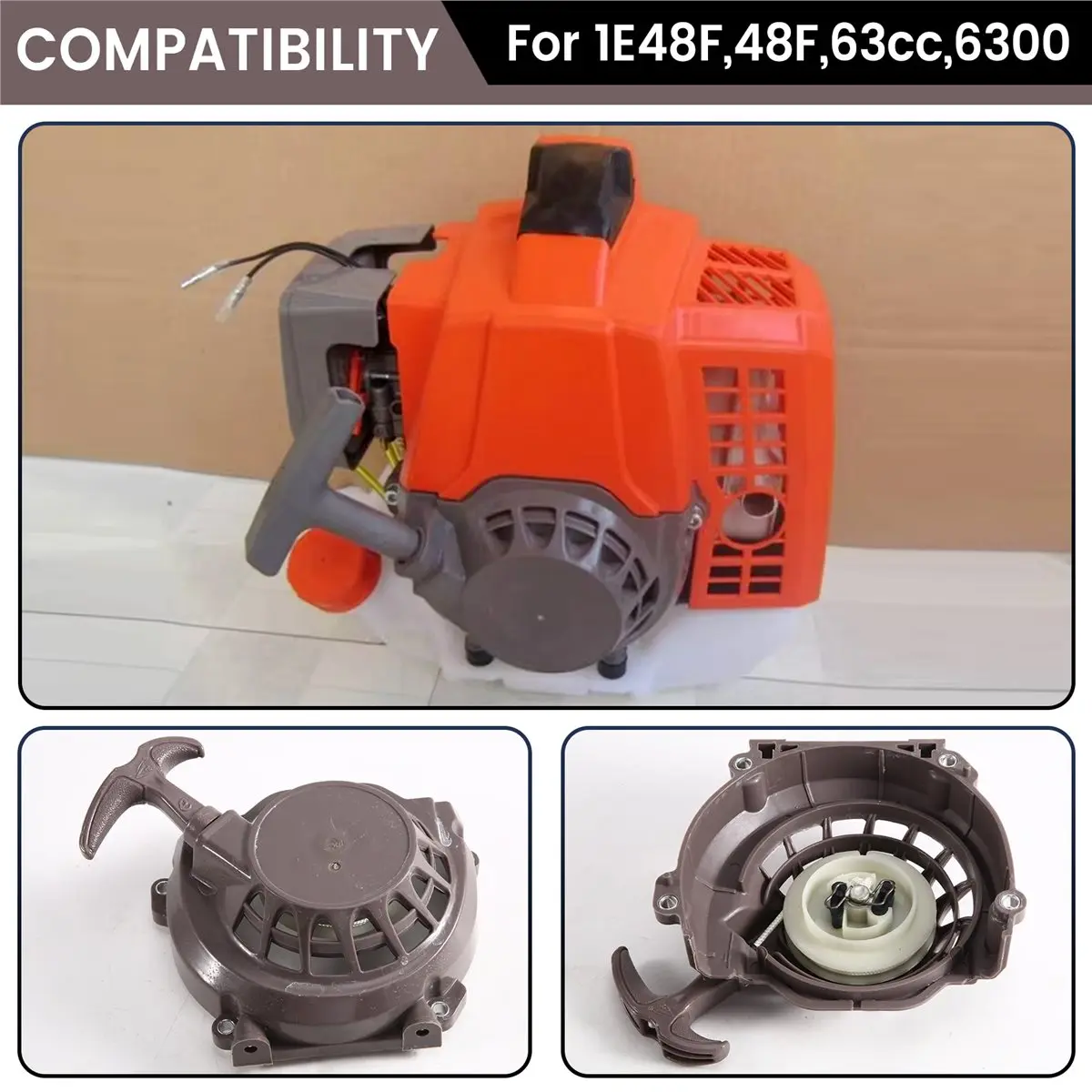 Pull Compatible with 1E48F 48F 63cc 6300 Earth Auger Post Hole 2 Stroke Engine
