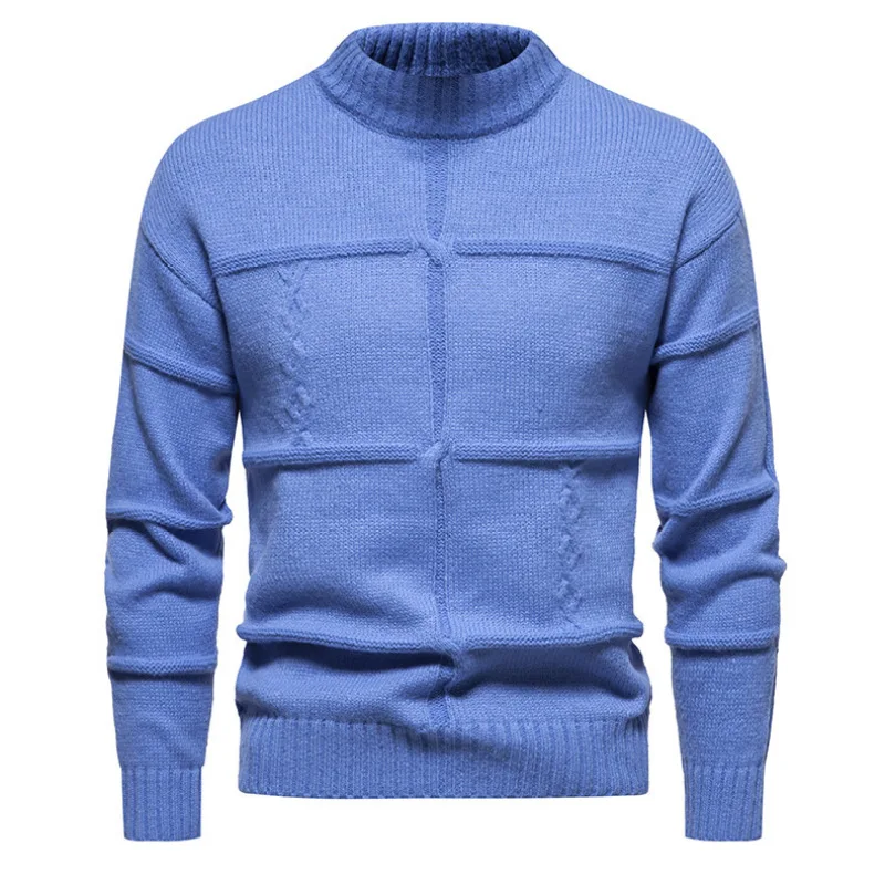 2023 American Retro Autumn/Winter New Men's Knitwear Casual Solid Round Neck Men's Sweater Underlay