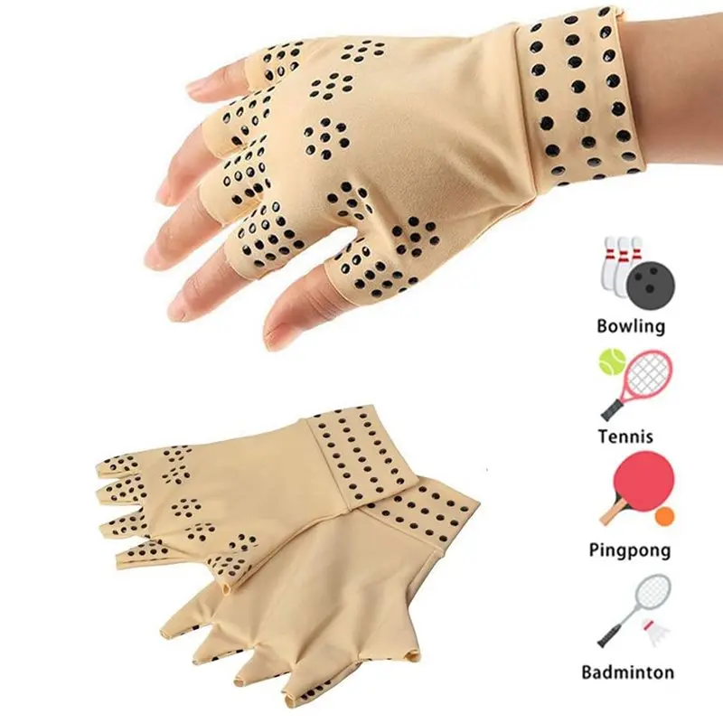 【SPECIAL】Fingerless Compression Gloves 2 Pairs Anti-Arthritis Magnetic Drainage Hand Therapy Joints Pain Relief Heal - view 5