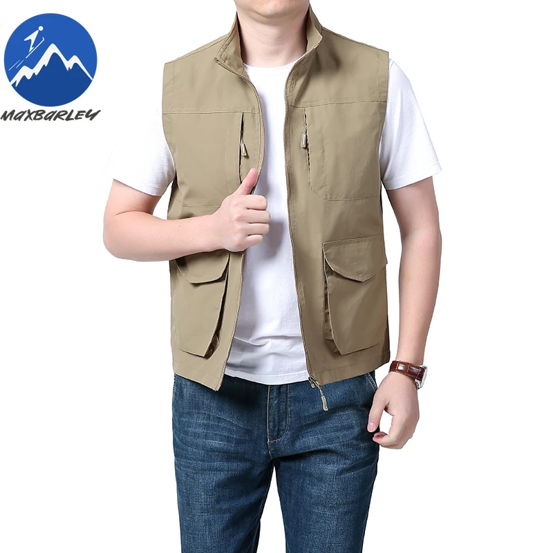 

Maxbarley Outdoor Casual Vest Men 2026 Spring New Hunting Work Windproof Sleeveless Jacket Fashion Fishing Breathable Vests Man