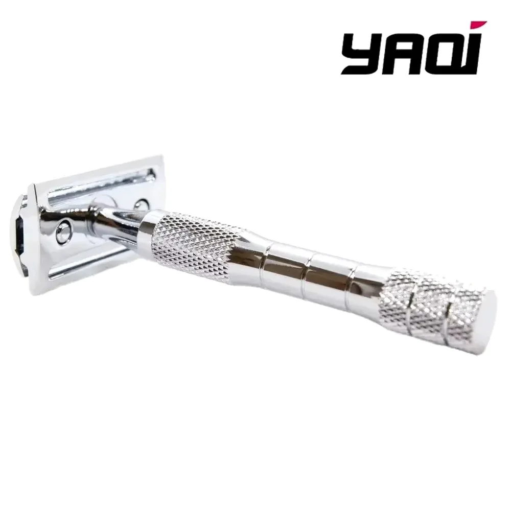 YAQI Chrome Color Wet Shaving Double Edge Safety Razor Wet Shave Tools Gift Razor Steel Razor Men Shaving Products Mens Gift