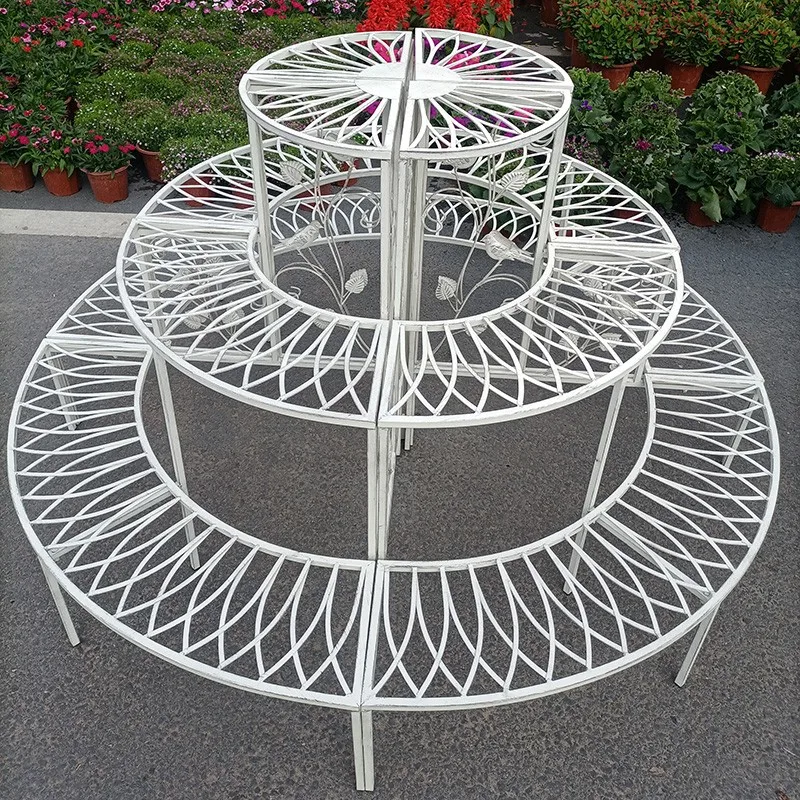 Online celebrity outdoor flower pot rack, staircase floor type storage rack, balcony, living room, flower shop dedicated iron