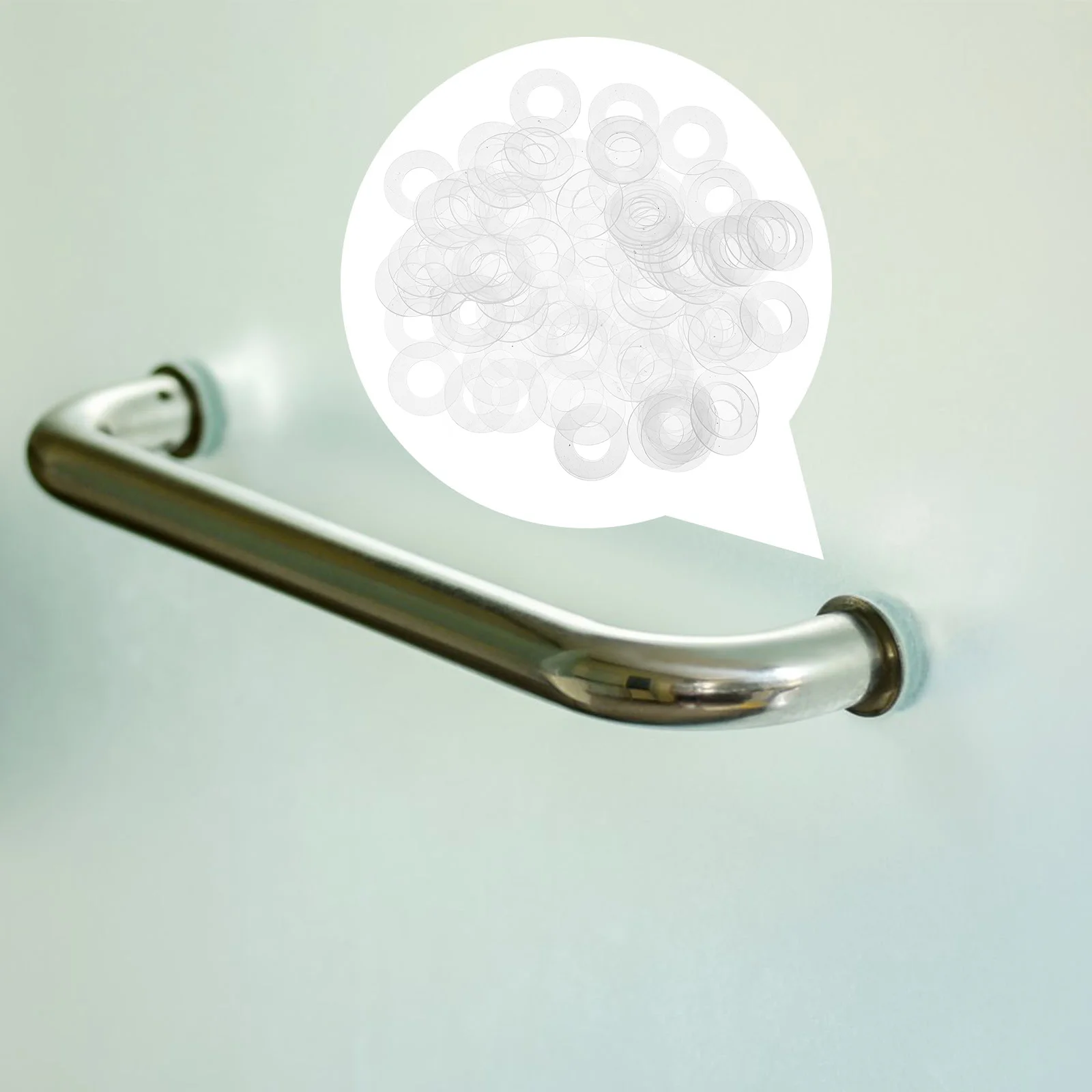 

100Pcs Insulation Plastic Washer High Temperature Resistant Transparent Flat Sealing Gasket Replacement for Shower Door Handle