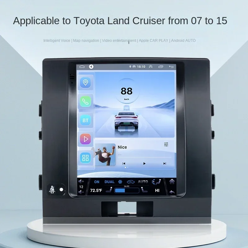 For 07-15 Years Toyota Land Cruiser Bluetooth Wireless CarPlay Android Vehicle Navigation Radio