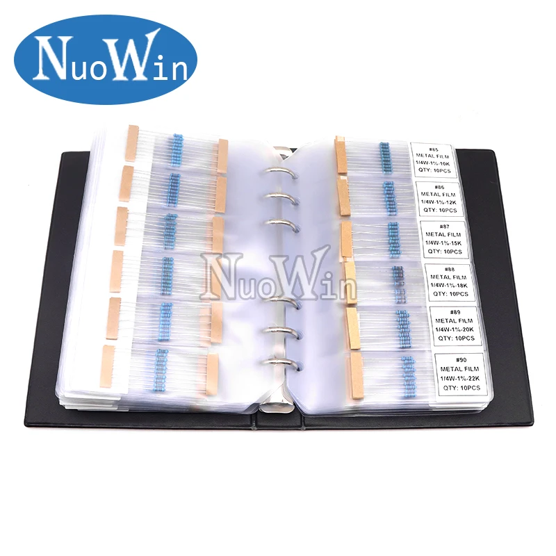 1/4W Metal Film Resistor Kit 1% 122 130 140 158 values each 10pcs 0.25W Resistance Assorted Pack Sample Book