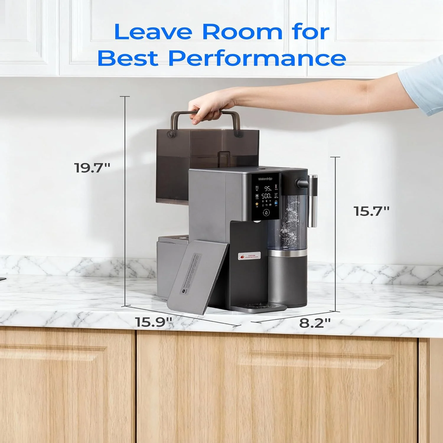 نظام التناضح العكسي على سطح الطاولة Waterdrop WD-A2، نظام RO الساخن والبارد، بما في ذلك إبريق فلتر المياه مع فلتر واحد #3