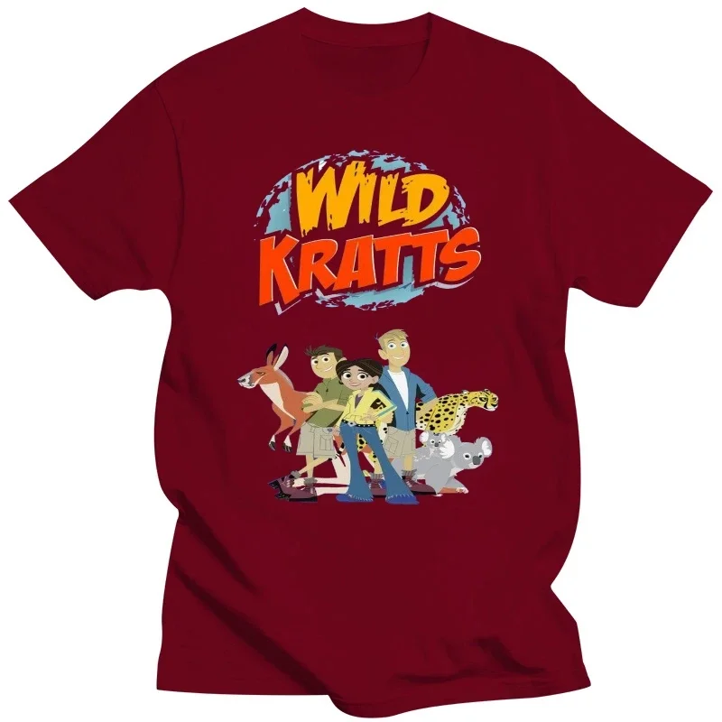 Mjenser-T-shirt engraçado selvagem Kratts do miúdo, moda simples, nova chegada