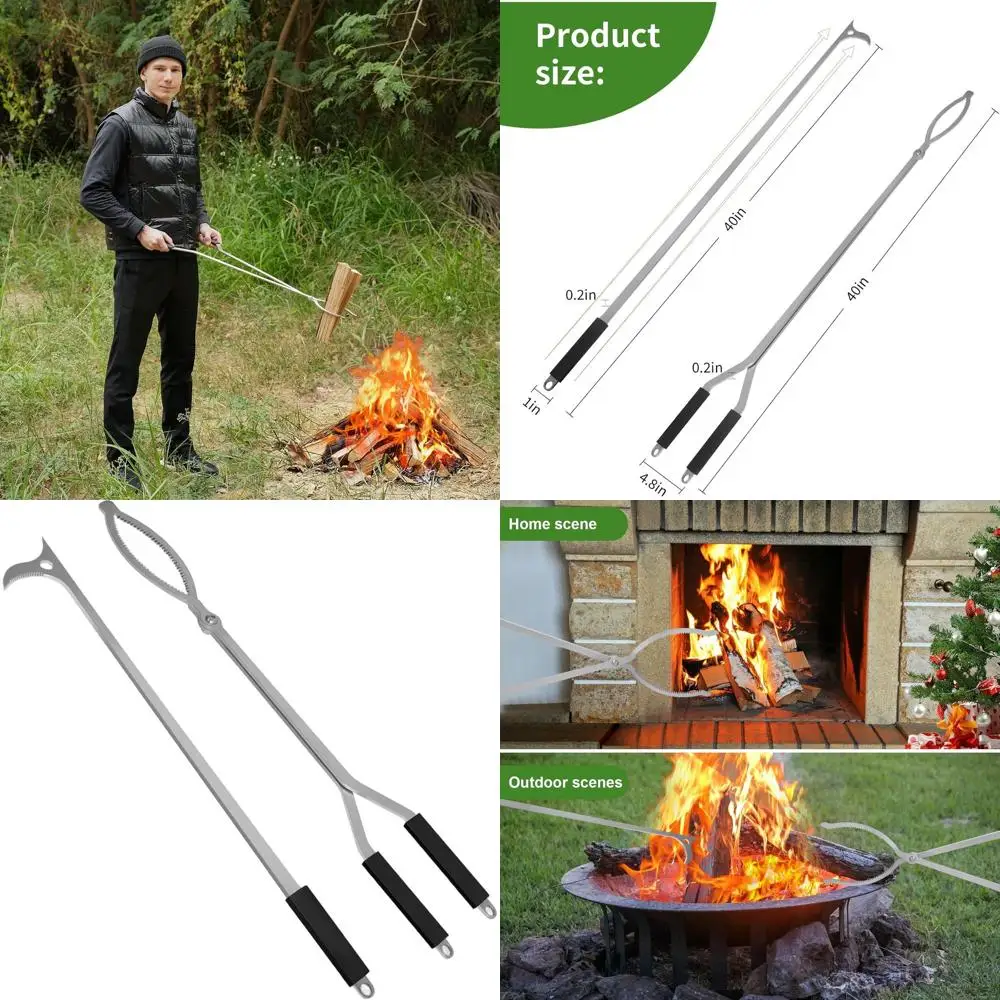 

Набор щипцов для костра из нержавеющей стали 40, для уличных и внутренних каминов, идеально подходит для косточек и кемфоров