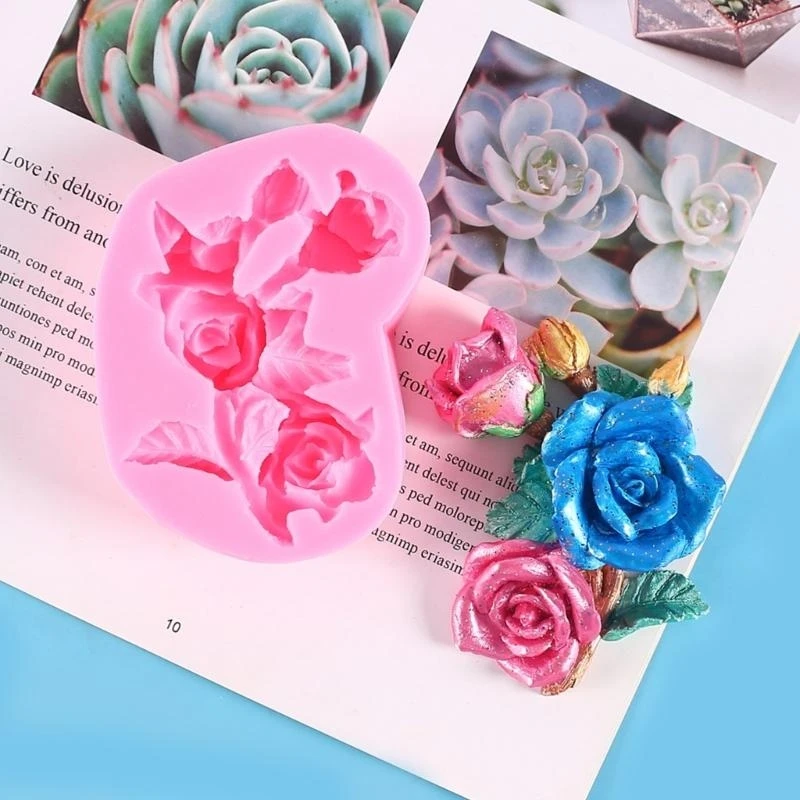 

Plant Flowers Shaped Mold Fondant Resin Mould Cake Pastry Baking DIY Supplies