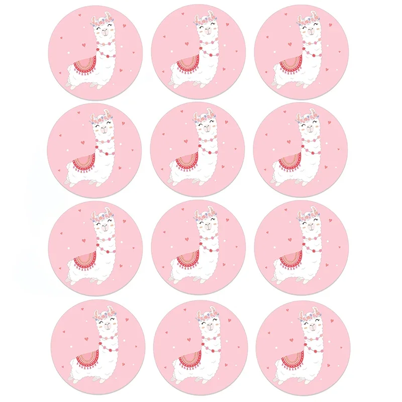 Llama Cactus Stickers Adhesive Stickers DIY Decoration Cartoon Cute Alpaca Birthday Mexican Party Decoration Sticker Supplies