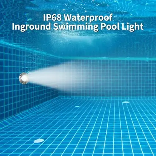 6 Light Emitting Diode Pool Light White Wet Niche Spa Light AC120V IP68 Indoor Outdoor Pool Waterproof 100ft Cable