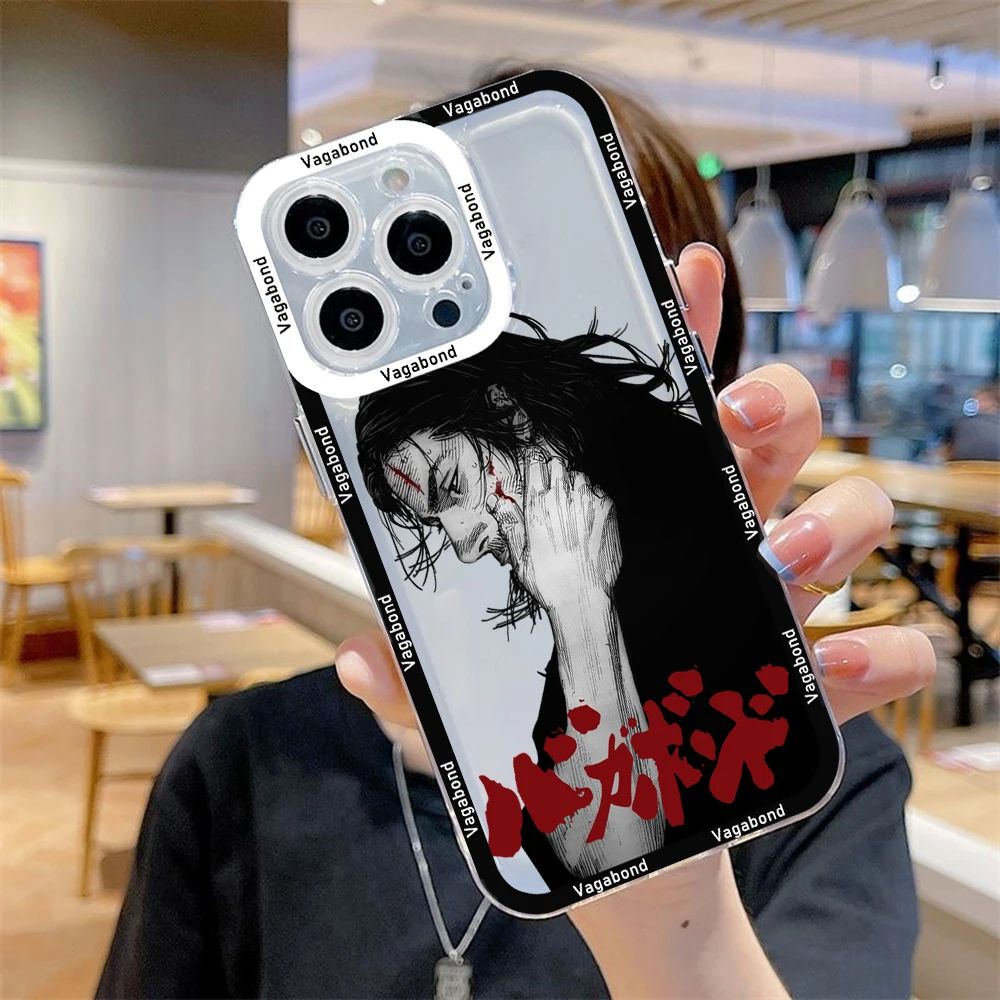 Vagabond Manga Miyamoto Musashi Phone Case For iPhone 15 14 13 12 11 Mini Pro Max X XR XSMax 6S 7 8 Plus SE20 Transparent Cover