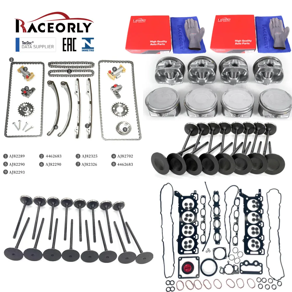 

Комплект для ремонта двигателя RACEORLY STD для 02-08 Jaguar Land Rover 4.4 V8 Gas N/A 448PN