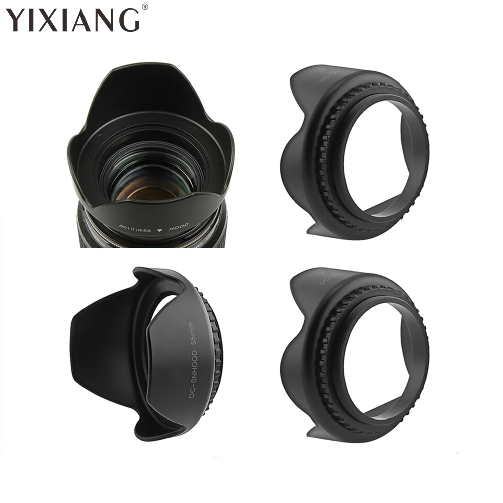 In stock! 1Pc 58mm Lens Hood Screw Mount Flower Shape for Canon HOOD Lens Camera Hot Newest