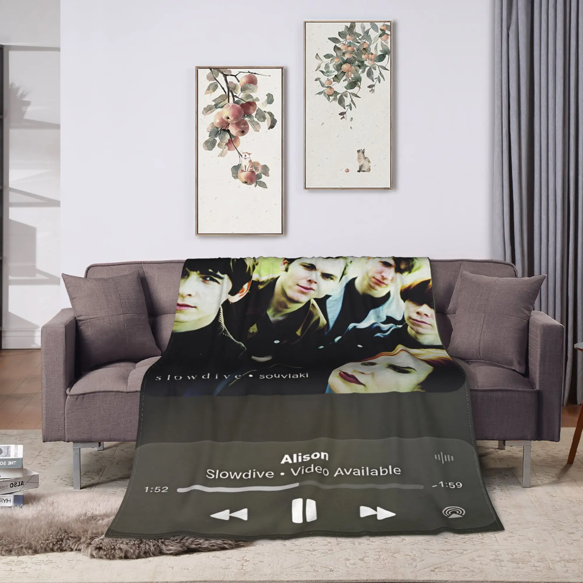 Slowdive Alison 1991 Vintage Blankets Quality Warm Soft  Throw Blanket Winter Travel Bedroom Funny Bedspread