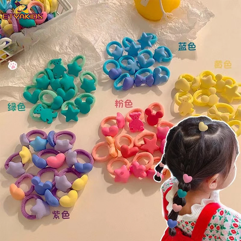 

10pc Solid Color Kids Girls Elastic Hair Bands Baby Hair Tie Rope Strap Rubber Bands Elastics Girls Tie Braids Hair Accessories