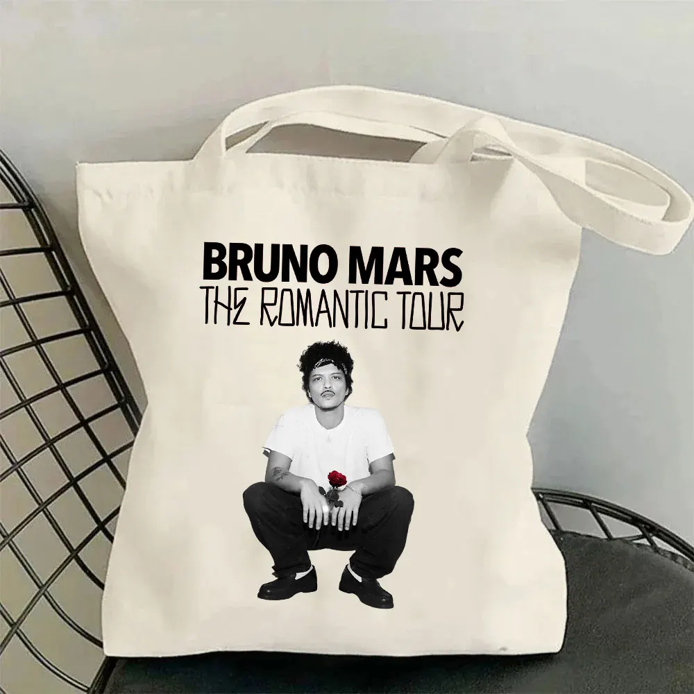 Bruno Mars The Romantic Tour 2026 Graphic Canvas Bag Shopping Tote
