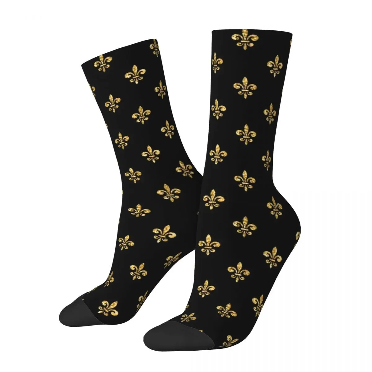 Winter Warm Crazy Design Unisex Fleur De Lis Lily Flower Socks Florence Non-slip Sports Socks