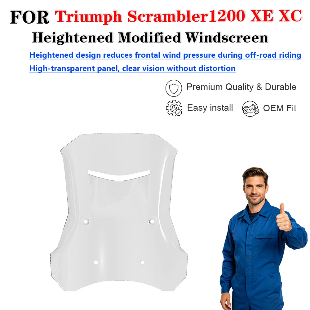 For Triumph Scrambler1200 XE XC Motorcycle Modified Heightened Front Windscreen Wind Deflector Parabrisas moto accesorios