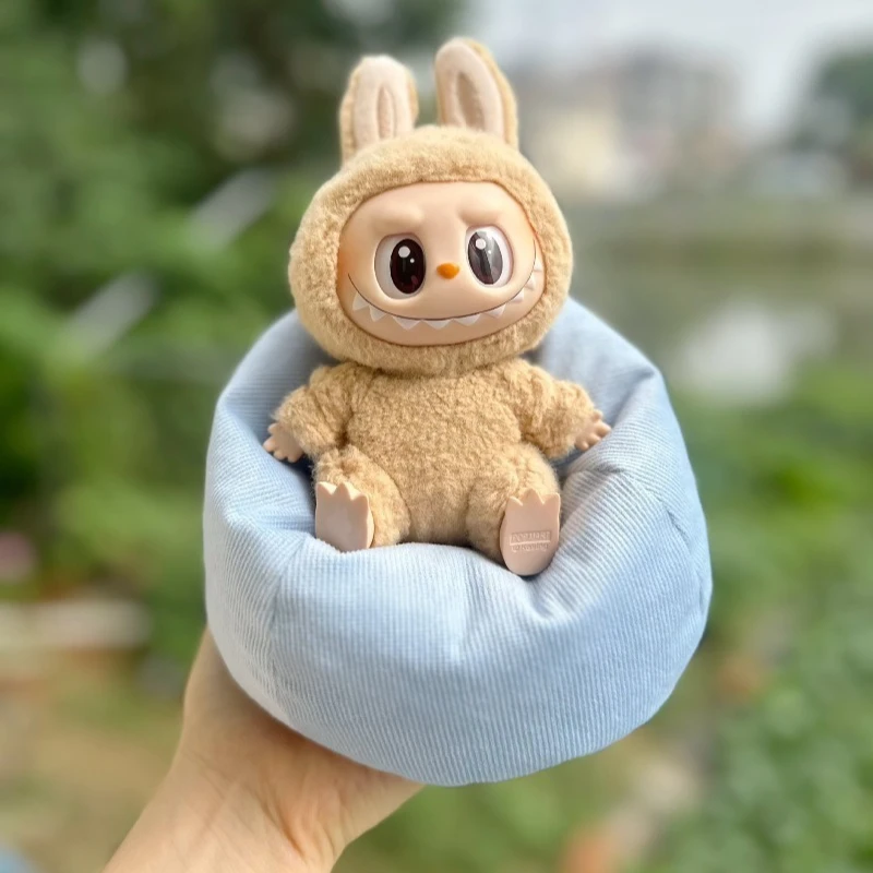 소파 전용 17cm 라부부 인형 헤어 패션 플란넬 소파베드 소프트 카우치 플러시 장난감 자동차 액세서리 미니 소파베드 블라인드 박스 장난감