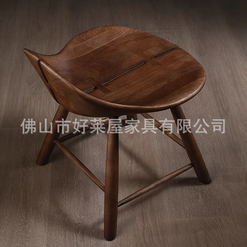 Taurus stool/wabi sandy wind solid wood dining chair stool living room balcony stool