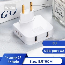 3 in 1 EU Plug to US/EU Universal Plug Dual USB Port Foldable Hidden Outlet USB 5V 2A Portable Rapid Charger