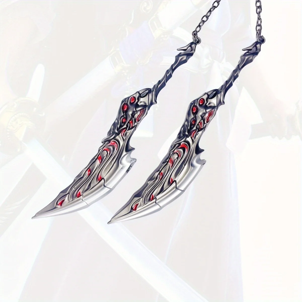 6,3 zoll Valorant Flamme Metall Katana Schwert Original Samurai Säbel Ninja Messer Japanischen Katana Säbel Cosplay Zubehör Prop Spielzeug