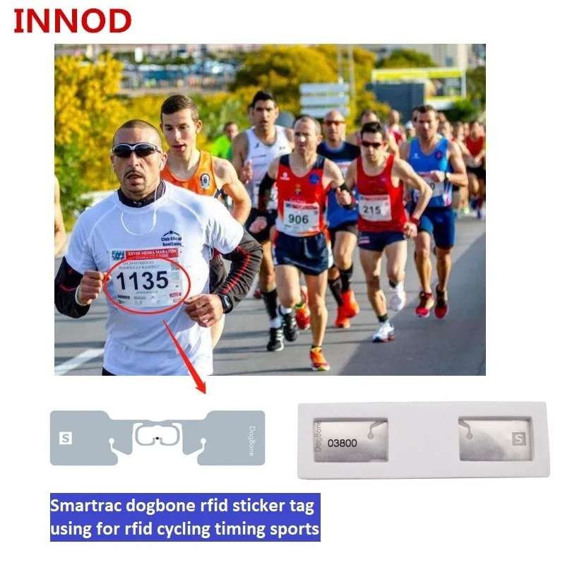 Printing number uhf RFID inlay Tag sticker tag in street running timing equipment