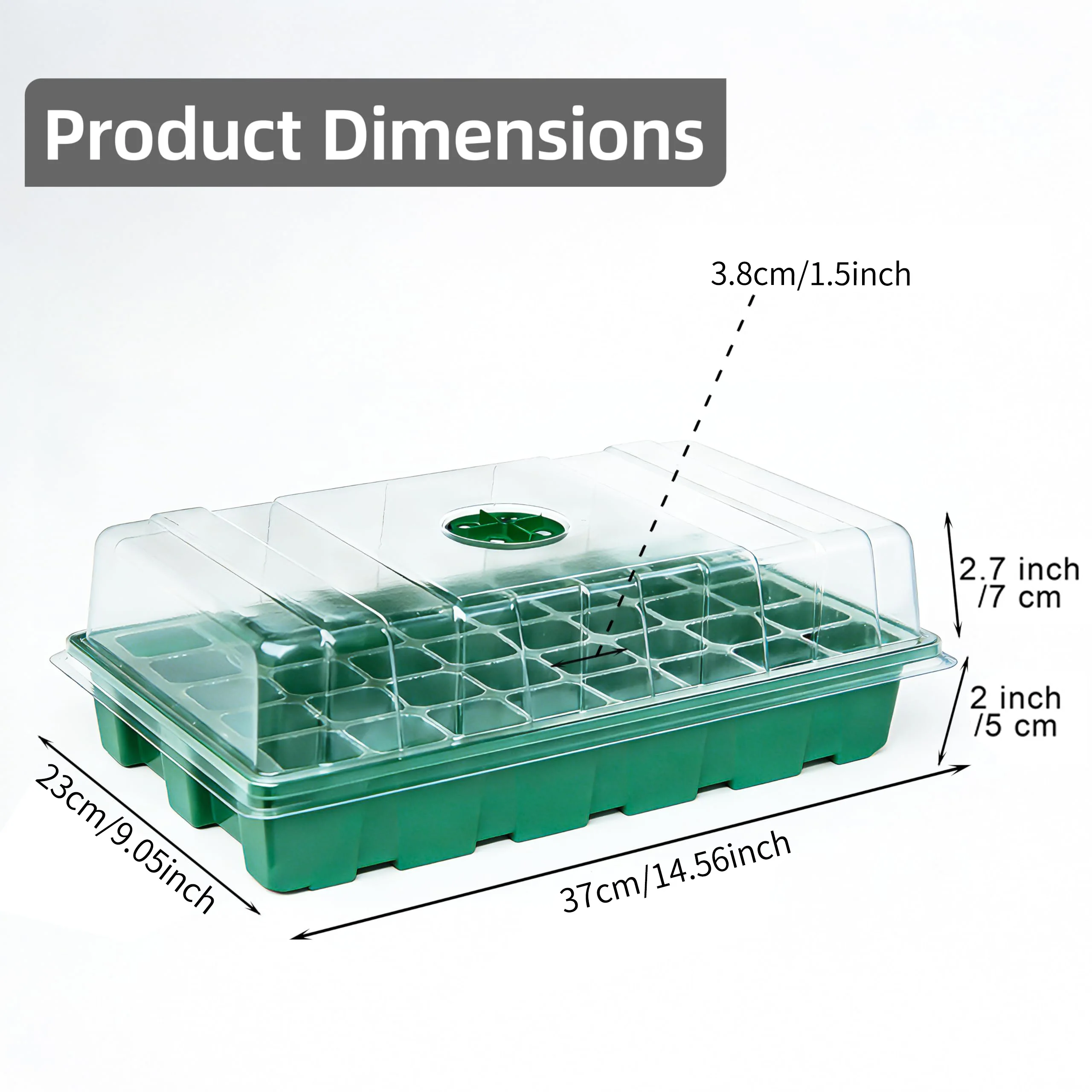 With Transparent Cover Greenhouse And 3 pcs Seed Tray, 40 Holes Cell Propagator Growth Thickening Seedling Start Growth Tray
