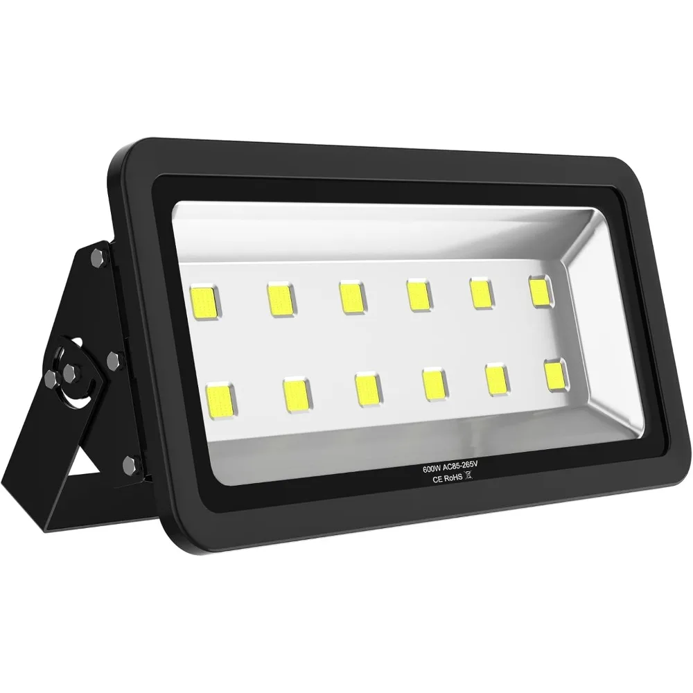 Outdoor Flood Light, Super Bright Daylight White Waterproof Security Lighting Fixtures for Street Parking Lot Sport Court