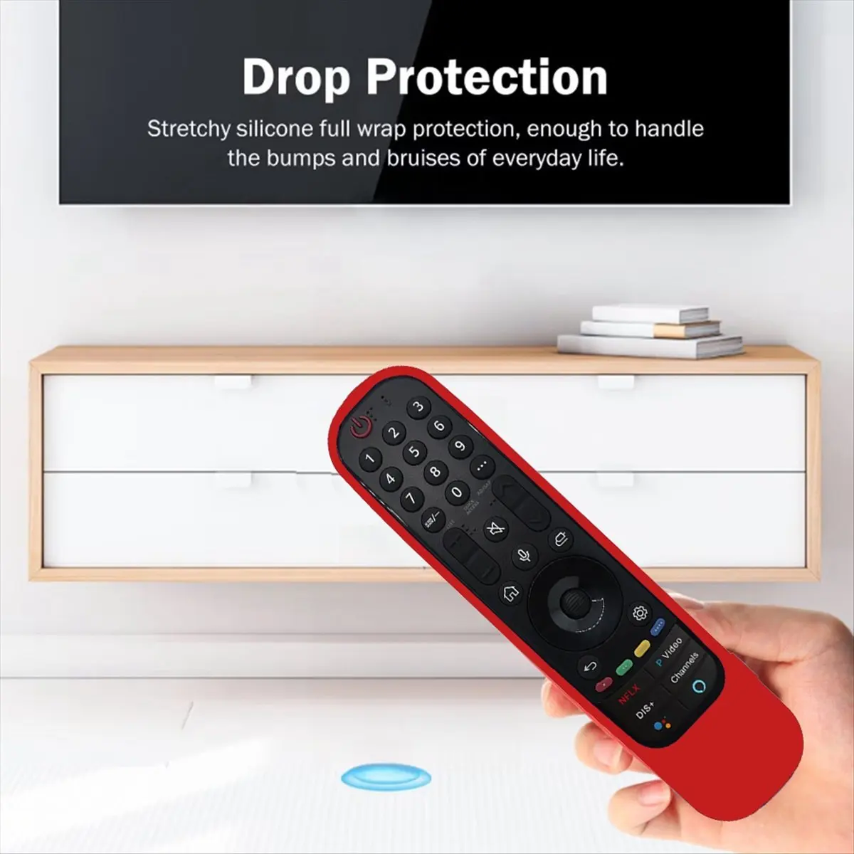 A69ZBG! Silicone Remote Cover for Smart TV an-MR21 MR22 Anti-Shock Illuminated Case,Pink