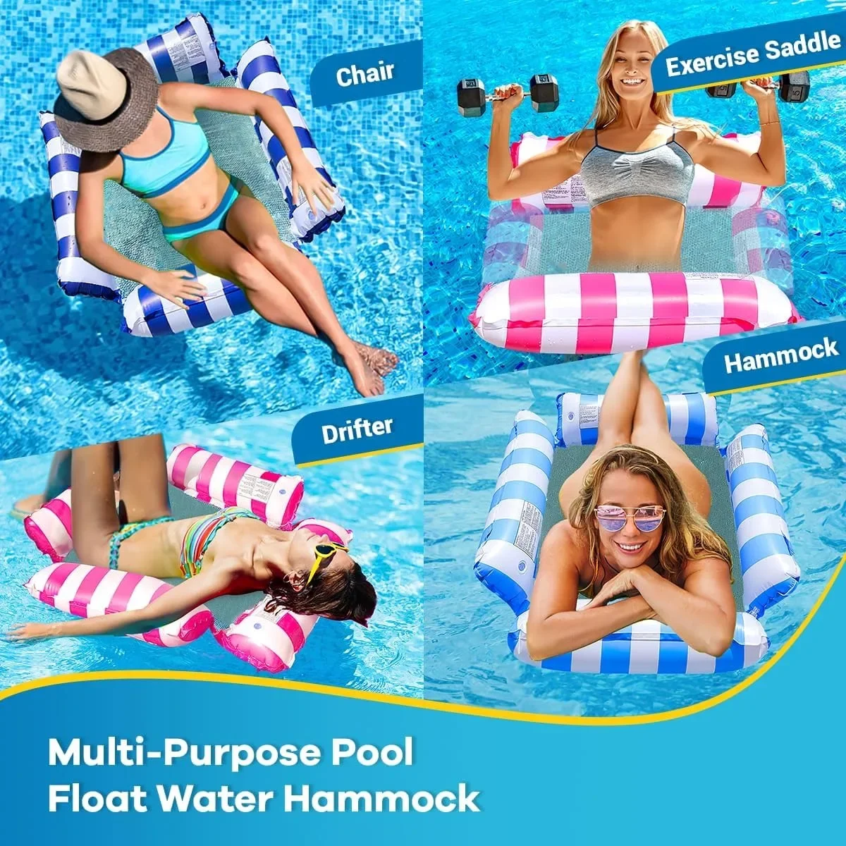 Inflatable Swimming Beds-Ultra-Portable,Durable,Comfortable Floating Loungers for Pool Party&Beach Relaxe- Water Fun&Sunbathing